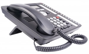Office IP telephone set with LCD isolated on the white background
